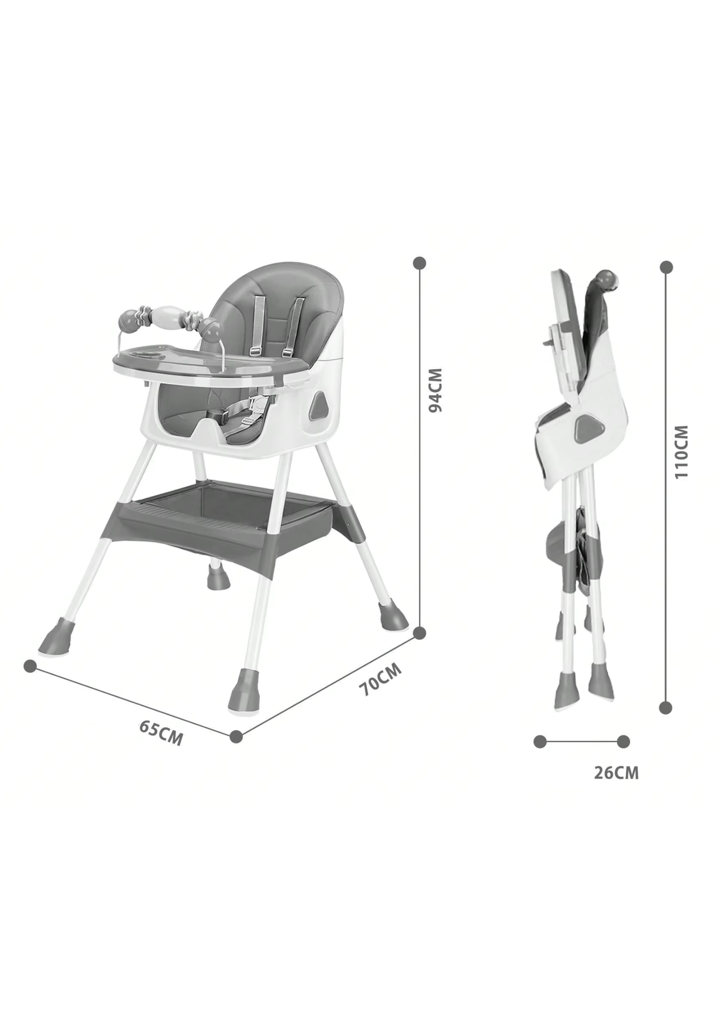 Chaise Haute Évolutive 3-en-1 (6 mois à 3 ans)